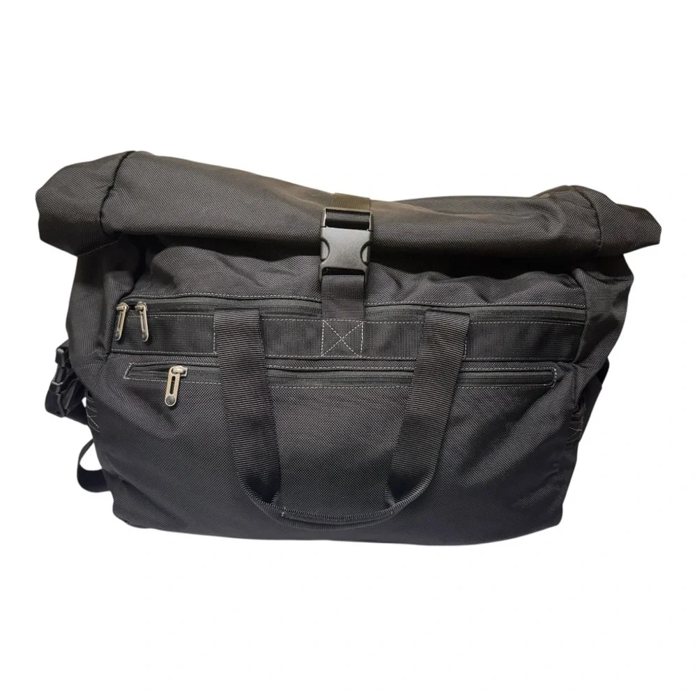 Timbuk2 Hemlock Duffel Roll-top Velcro Messenger Bag, Black, Crossbody